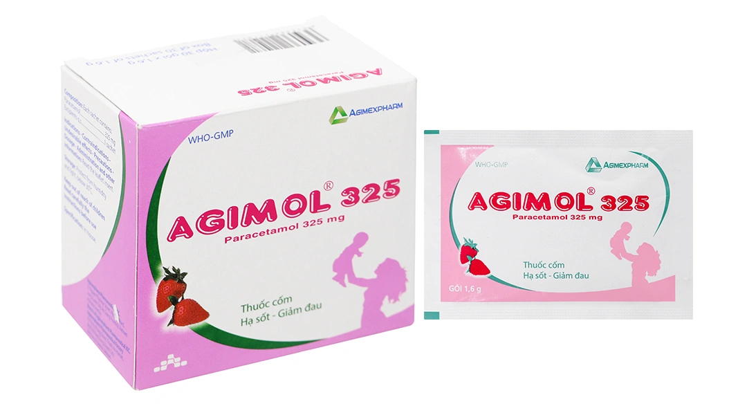 Thuốc cốm Agimol 325 giảm đau, hạ sốt (30 gói x 1.6g) - 
