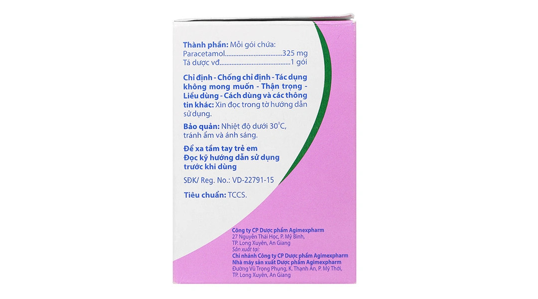 Thuốc cốm Agimol 325 giảm đau, hạ sốt (30 gói x 1.6g) - 3