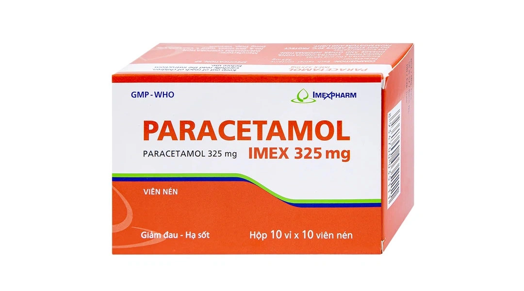 Paracetamol Imex 325mg giảm nhức đầu, nhức răng, đau nhức bắp thịt (10 vỉ x 10 viên) - 