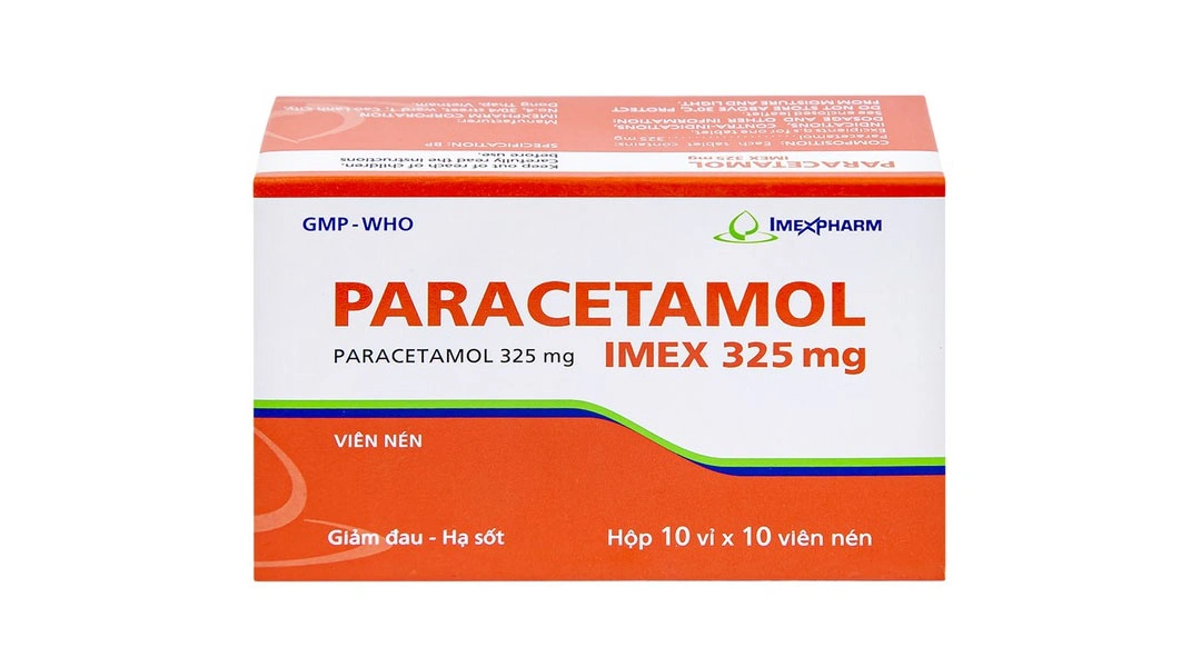Paracetamol Imex 325mg giảm nhức đầu, nhức răng, đau nhức bắp thịt (10 vỉ x 10 viên) - 1