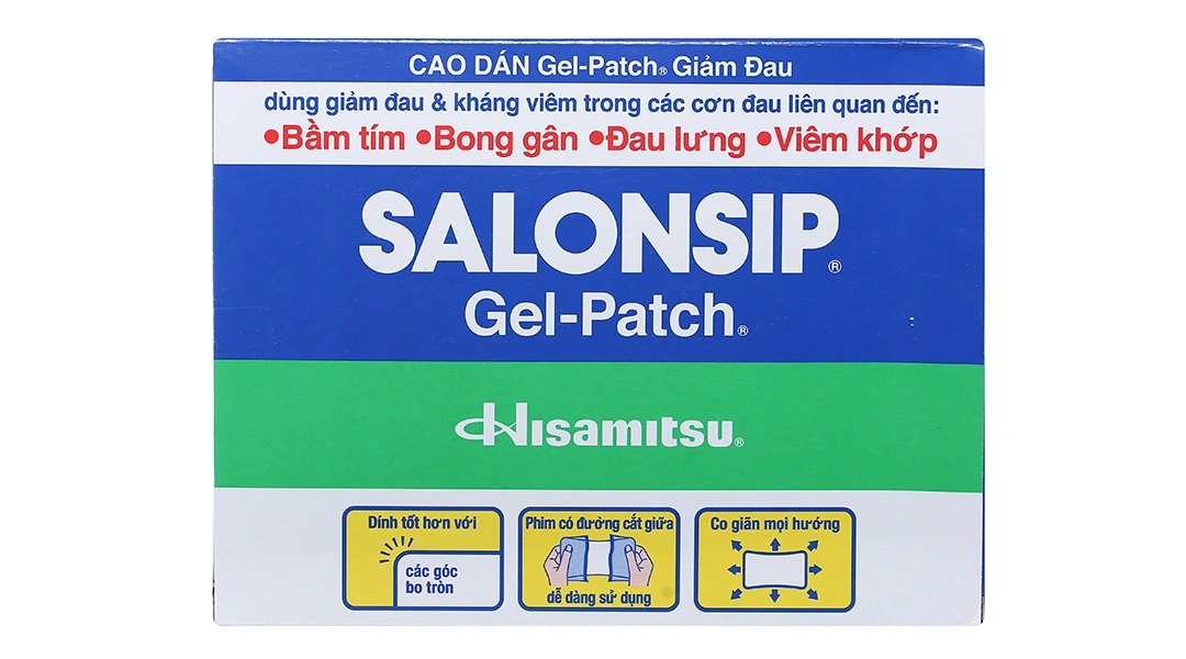 Cao dán Salonsip Gel-Patch giảm đau, kháng viêm cơ khớp (10 bao x 2 miếng) - 2