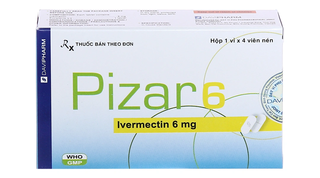 Pizar 6 trị giun chỉ, giun lươn (1 vỉ x 4 viên) - 8