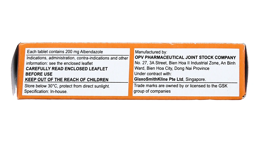 Zentel 200mg trị giun đường ruột (1 vỉ x 2 viên) - 3