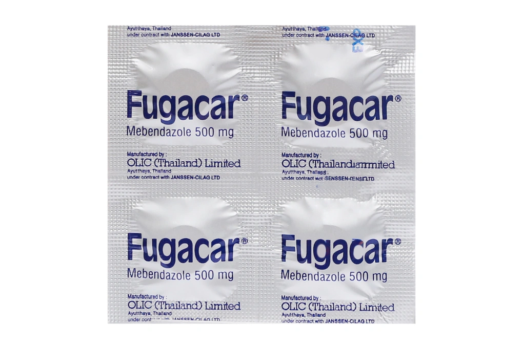Fugacar 500mg trị giun sán (1 vỉ x 4 viên) - 2