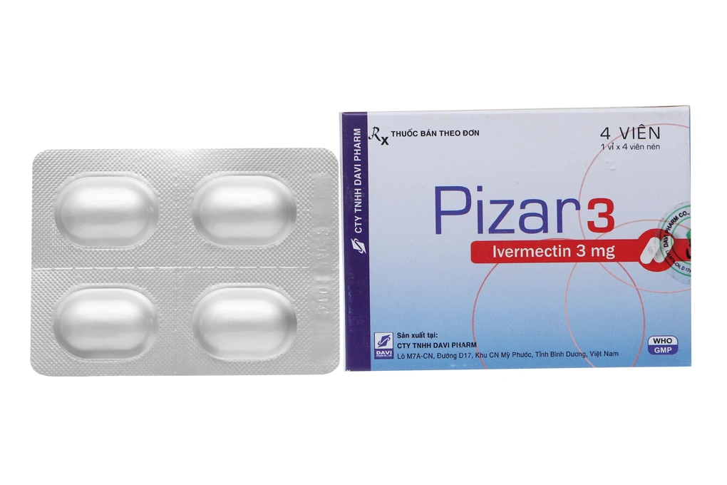 Pizar 3 trị giun sán (1 vỉ x 4 viên) - 1