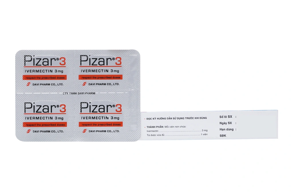 Pizar 3 trị giun sán (1 vỉ x 4 viên) - 2