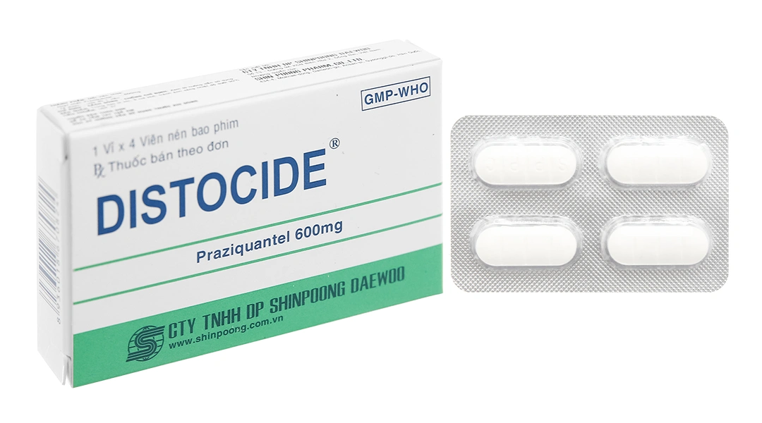 Distocide 600mg trị giun sán (1 vỉ x 4 viên) - 