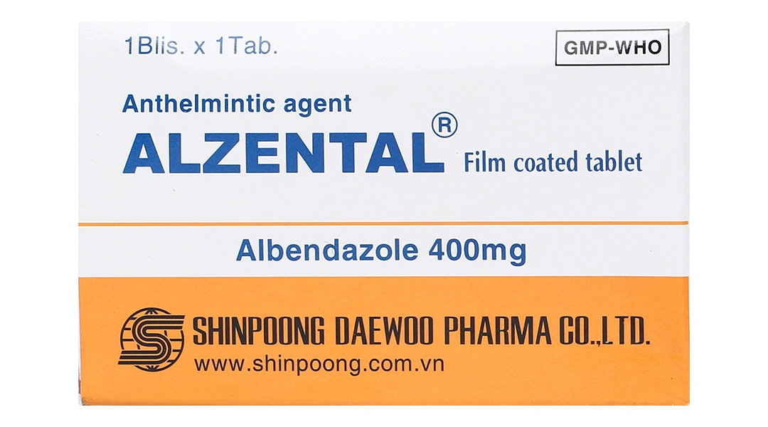 Alzental 400mg trị giun (1 vỉ x 1 viên) - 1
