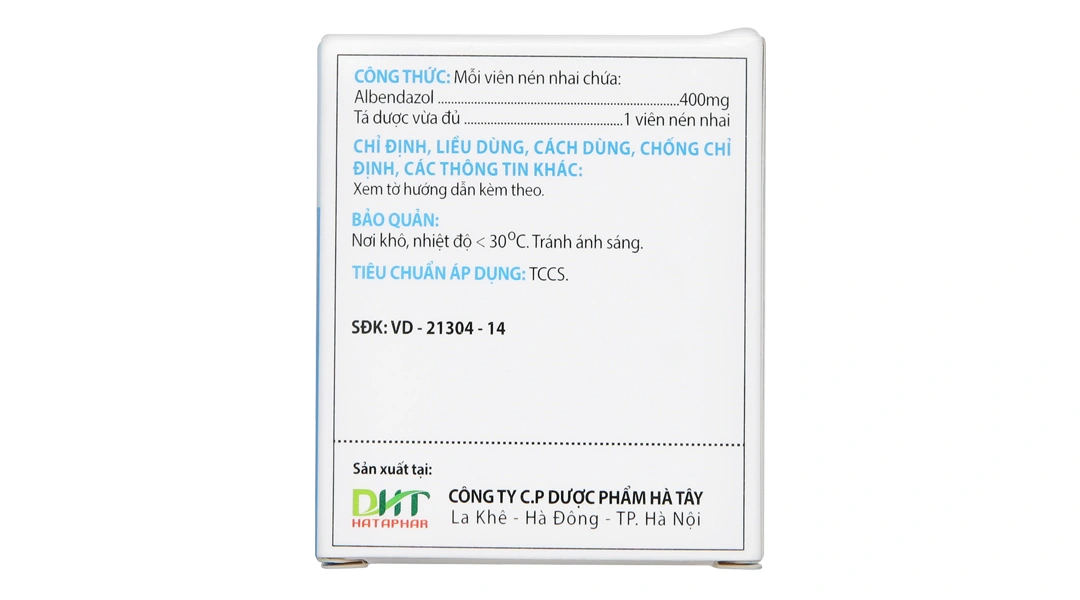 Viên nhai Albendazol Hataphar 400mg trị giun sán (1 vỉ x 1 viên) - 13