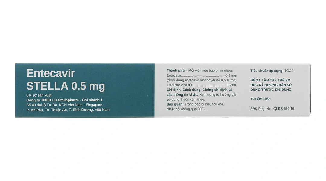 Entecavir Stella 0.5mg kháng virus, trị viêm gan B (3 vỉ x 10 viên) - 2