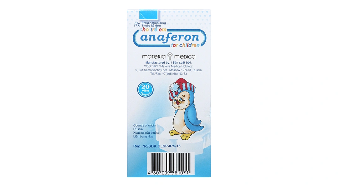 Anaferon for children dự phòng và trị nhiễm virus (1 vỉ x 20 viên) - 1
