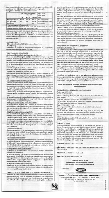 Savi Tenofovir 300 phối hợp trị HIV, viêm gan B mạn tính (3 vỉ x 10 viên) - 3