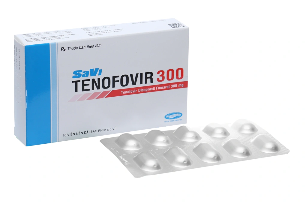 Savi Tenofovir 300 phối hợp trị HIV, viêm gan B mạn tính (3 vỉ x 10 viên) - 