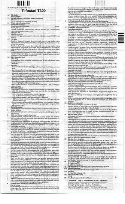 Tefostad T300 phòng và trị nhiễm HIV-týp 1, viêm gan B (3 vỉ x 10 viên) - 4