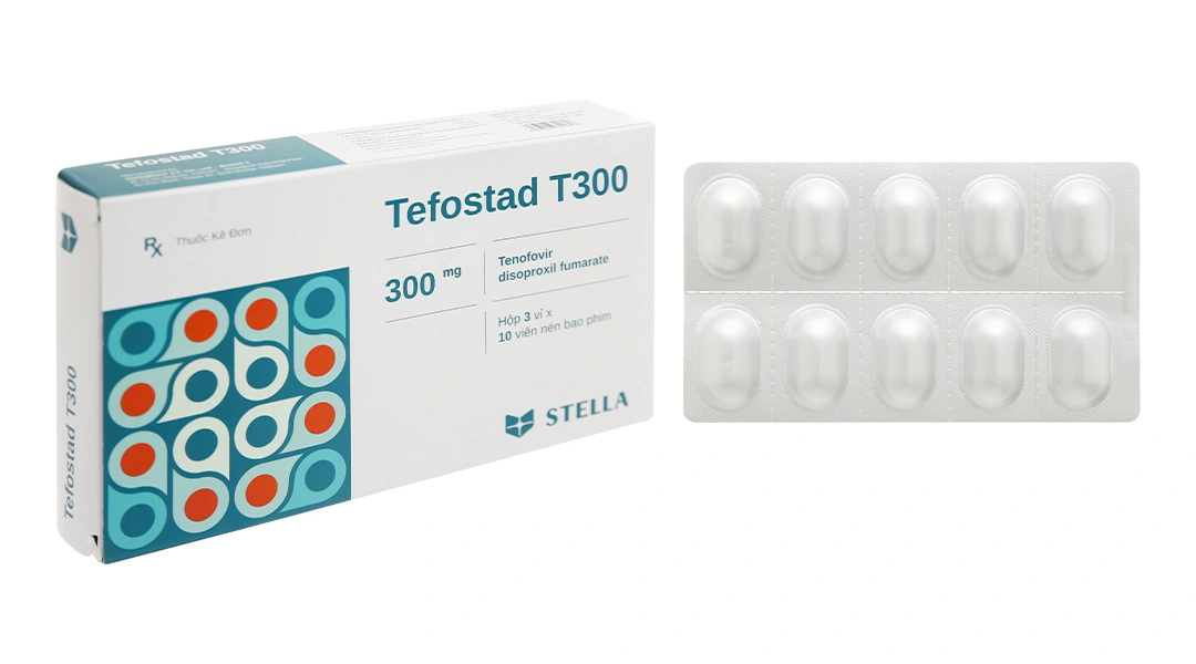 Tefostad T300 phòng và trị nhiễm HIV-týp 1, viêm gan B (3 vỉ x 10 viên) - 