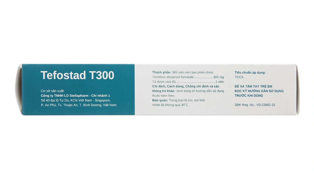 Tefostad T300 phòng và trị nhiễm HIV-týp 1, viêm gan B (3 vỉ x 10 viên) - 2