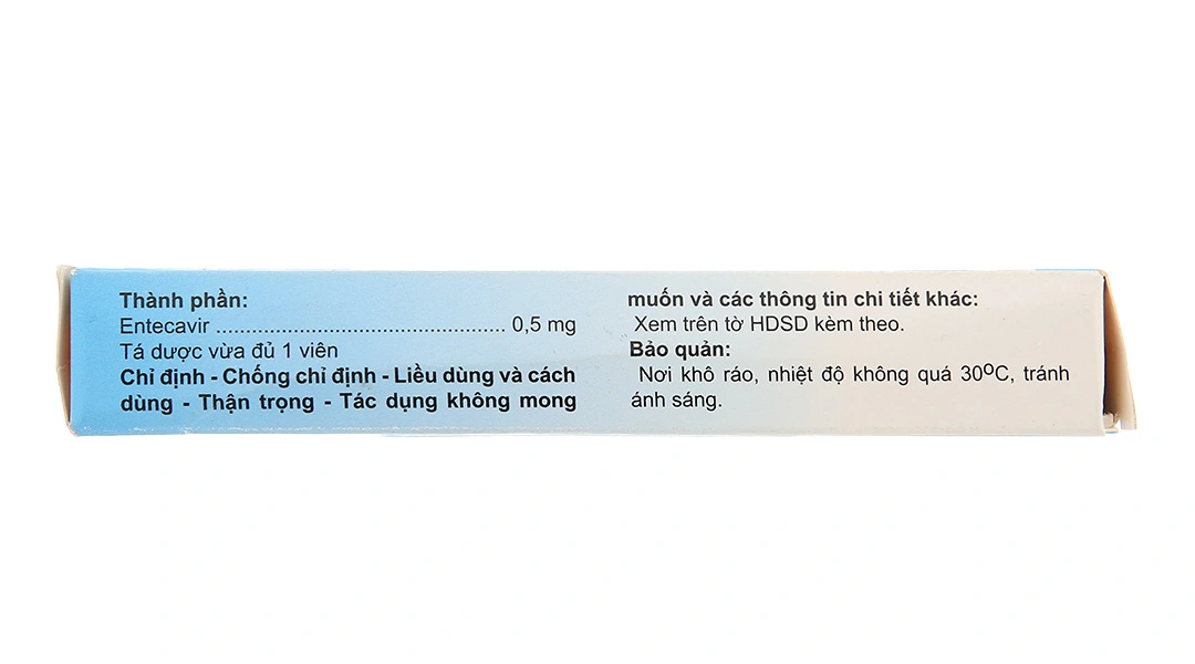 A.T Entecavir 0.5 điều trị viêm gan B mãn tính (3 vỉ x 10 viên) - 2