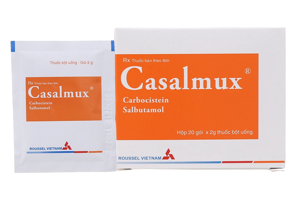 Thuốc bột Casalmux trị rối loạn tiết dịch hô hấp (20 gói x 2g) - 