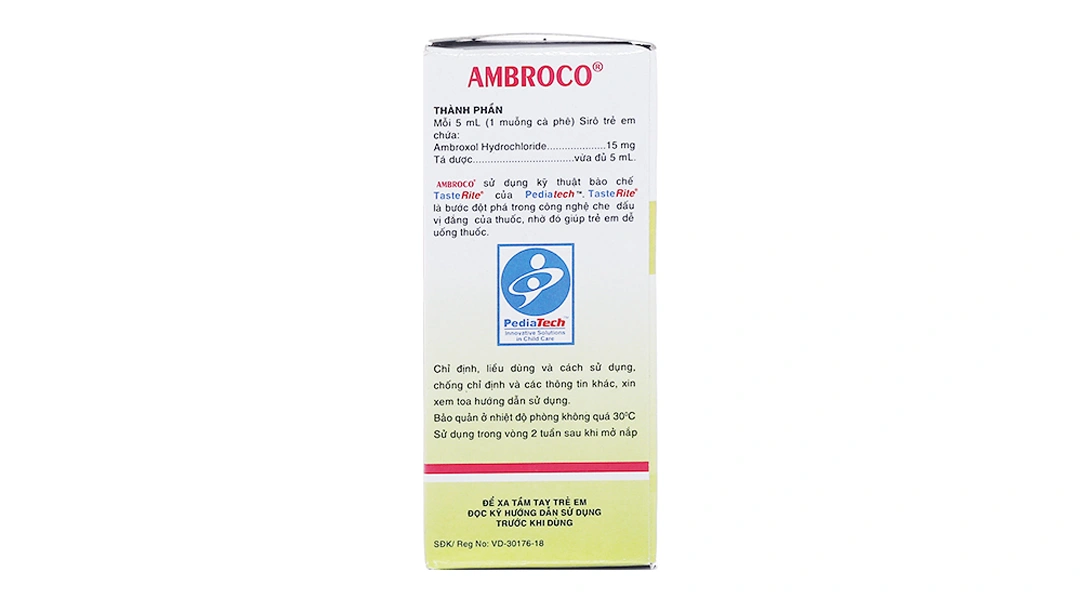 Siro Ambroco 15mg/5ml hỗ trợ tan đàm trong bệnh lý hô hấp chai 60ml - 2