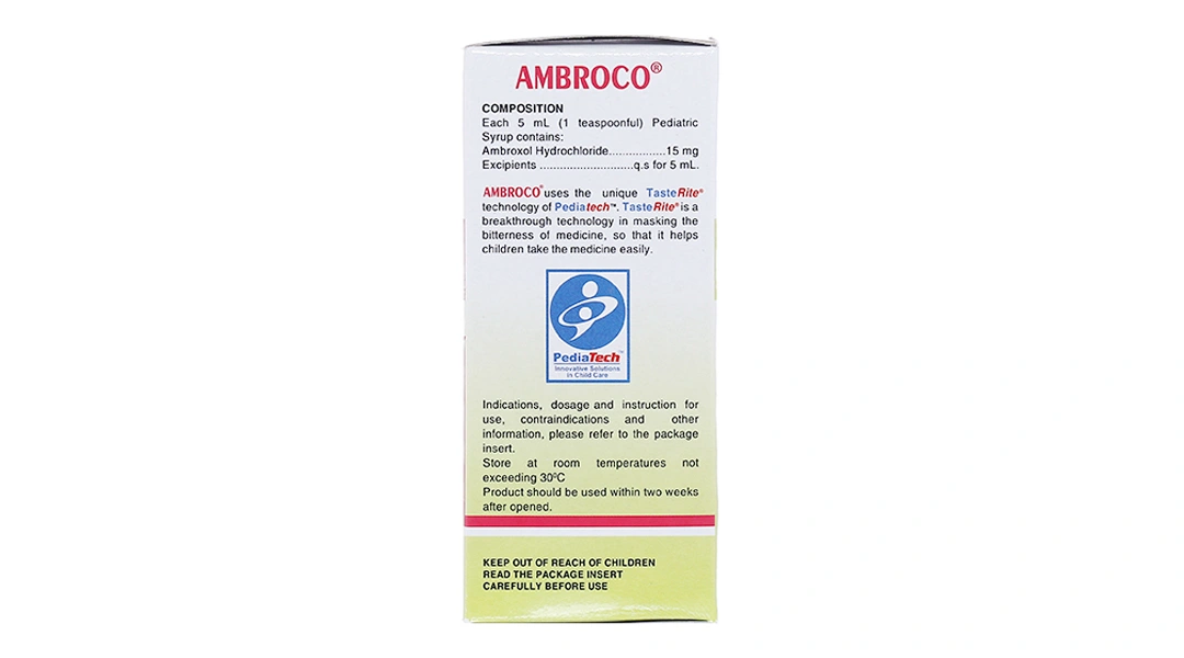 Siro Ambroco 15mg/5ml hỗ trợ tan đàm trong bệnh lý hô hấp chai 60ml - 3