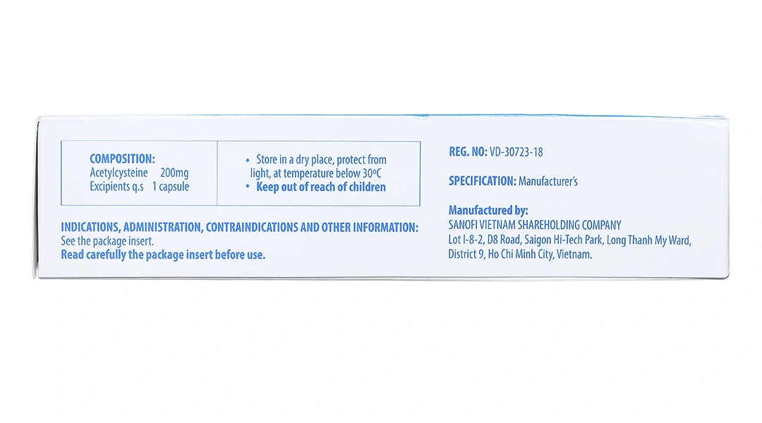 Acemuc 200mg tiêu nhầy trong bệnh lý hô hấp (3 vỉ x 10 viên) - 13