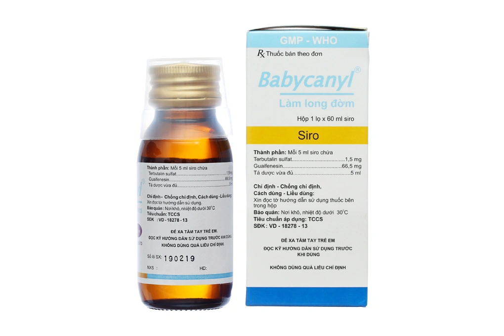 Siro Babycanyl trị ho do hen suyễn, viêm phế quản chai 60ml - 2
