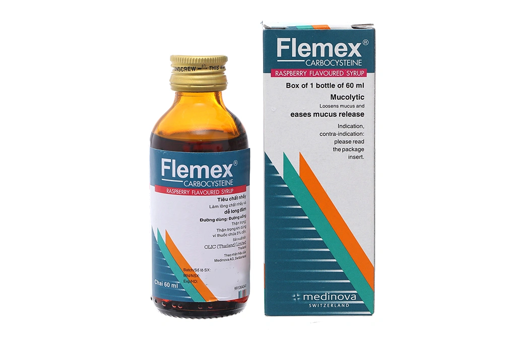 Siro Flemex trị rối loạn tiết dịch hô hấp chai 60ml - 