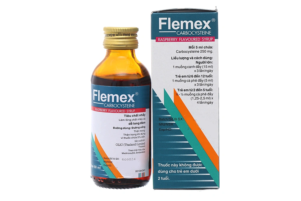 Siro Flemex trị rối loạn tiết dịch hô hấp chai 60ml - 1