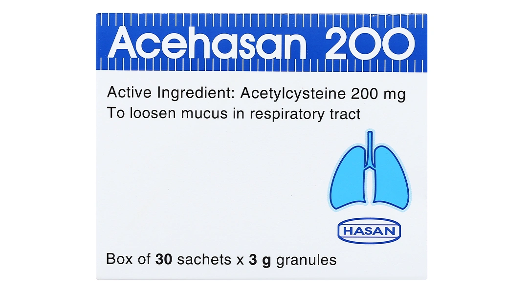 Thuốc cốm Acehasan 200 tan đàm trong bệnh lý hô hấp (30 gói x 3g) - 2