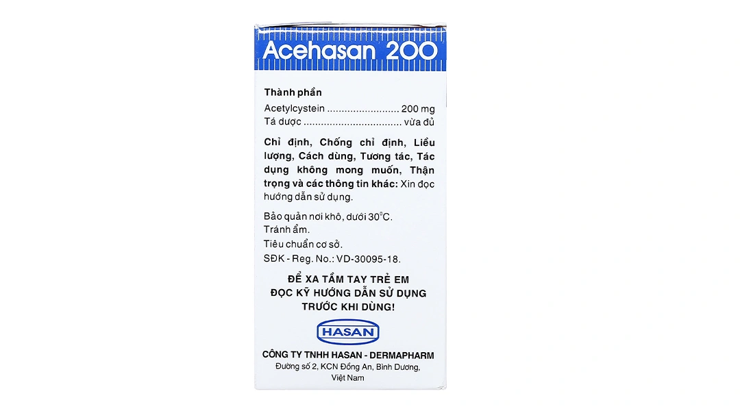 Thuốc cốm Acehasan 200 tan đàm trong bệnh lý hô hấp (30 gói x 3g) - 3