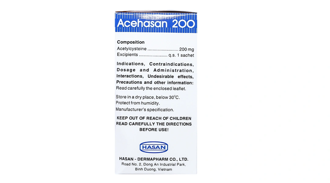 Thuốc cốm Acehasan 200 tan đàm trong bệnh lý hô hấp (30 gói x 3g) - 4