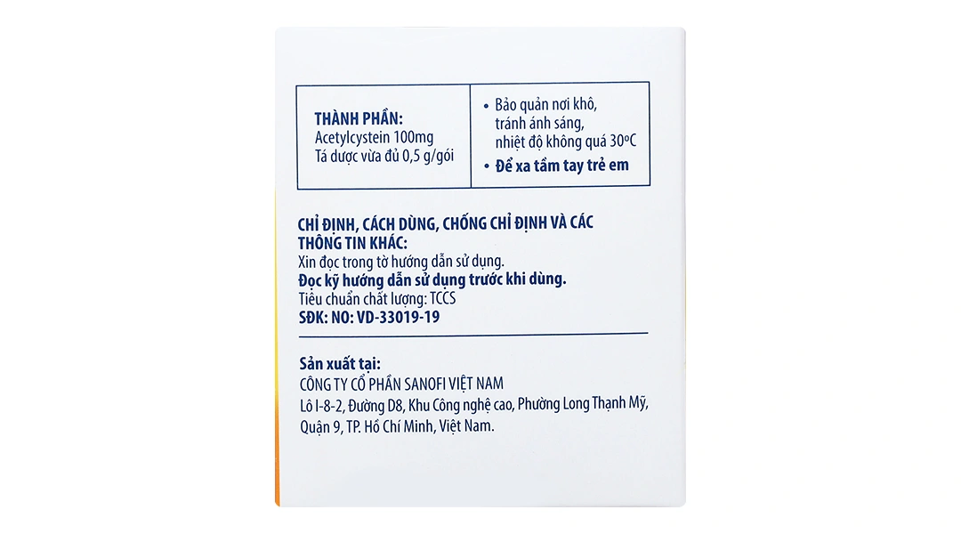 Thuốc cốm Acemuc Kids 100mg tiêu nhầy trong bệnh hô hấp (30 gói x 0.5g) - 10
