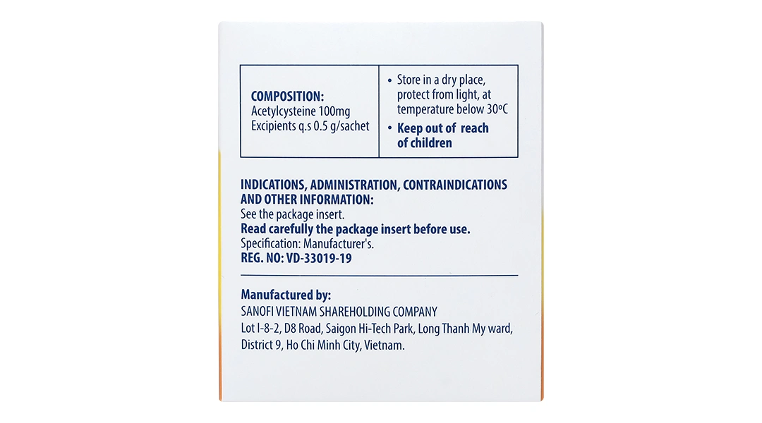 Thuốc cốm Acemuc Kids 100mg tiêu nhầy trong bệnh hô hấp (30 gói x 0.5g) - 11
