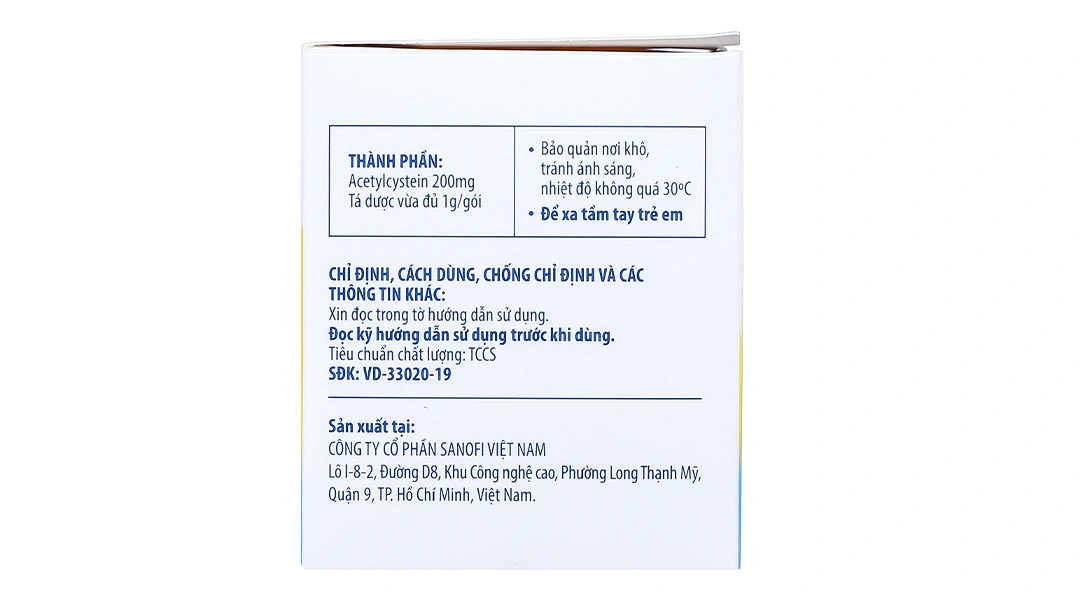 Thuốc cốm Acemuc 200mg trị rối loạn về tiết dịch đường hô hấp (30 gói x 1g) - 10