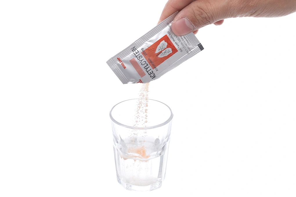 Thuốc bột Acetylcystein Nadyphar 200mg tan đàm trong bệnh lý hô hấp (30 gói x 1g) - 2