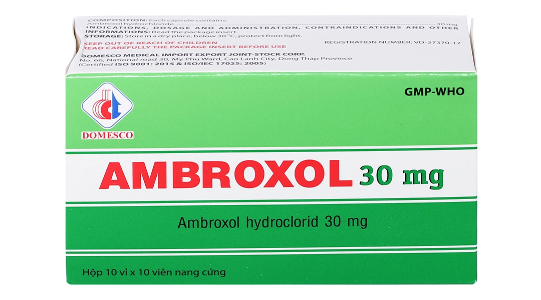Ambroxol 30mg tan đàm trong bệnh lý hô hấp (10 vỉ x 10 viên) - 1