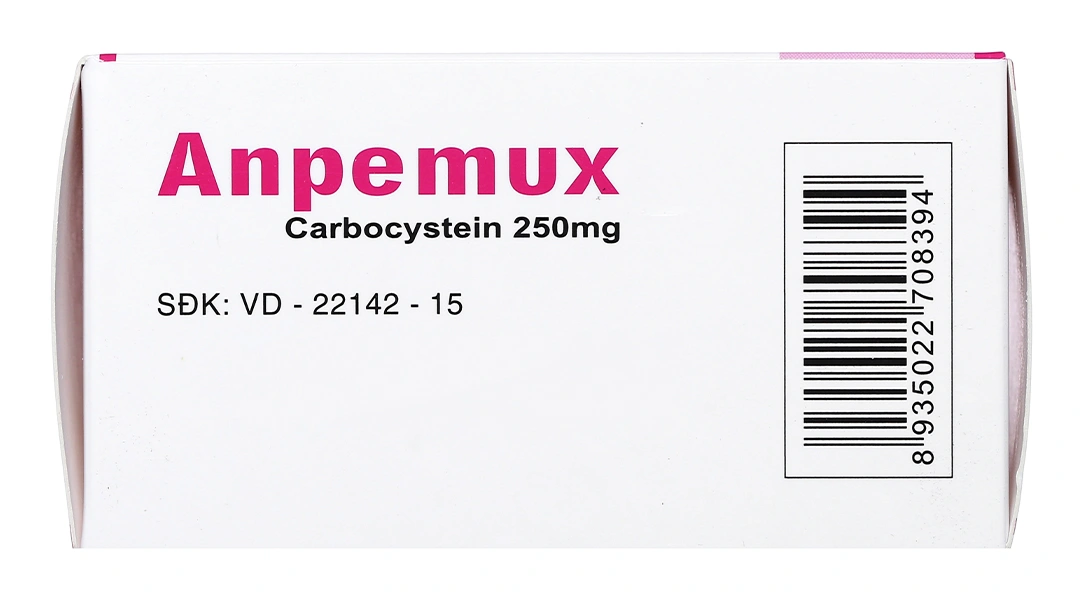 Anpemux 250mg trị rối loạn tiết dịch hô hấp (6 vỉ x 10 viên) - 4