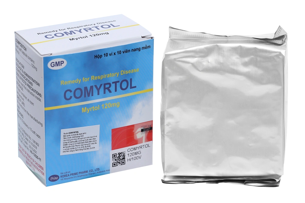 Comyrtol 120mg trị viêm phế quản, viêm xoang (10 vỉ x 10 viên) - 