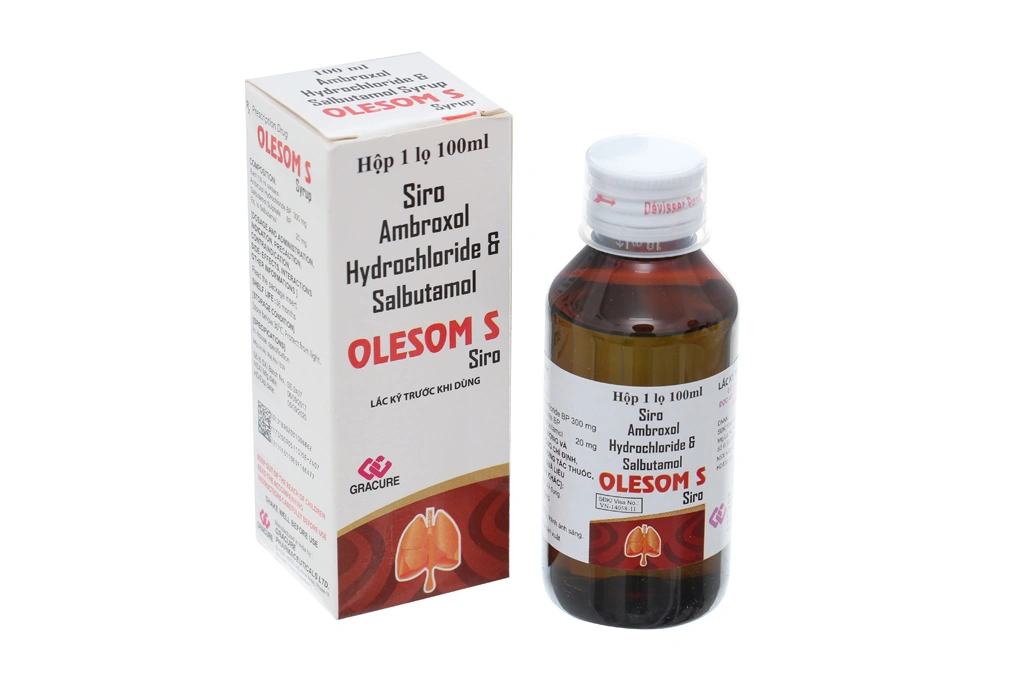 Siro Olesom S trị ho, tan đàm trong bệnh lý hô hấp lọ 100ml - 