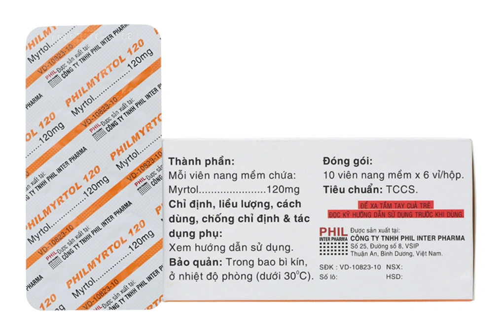 Philmyrtol 120 trị viêm phế quản, viêm xoang (6 vỉ x 10 viên) - 2