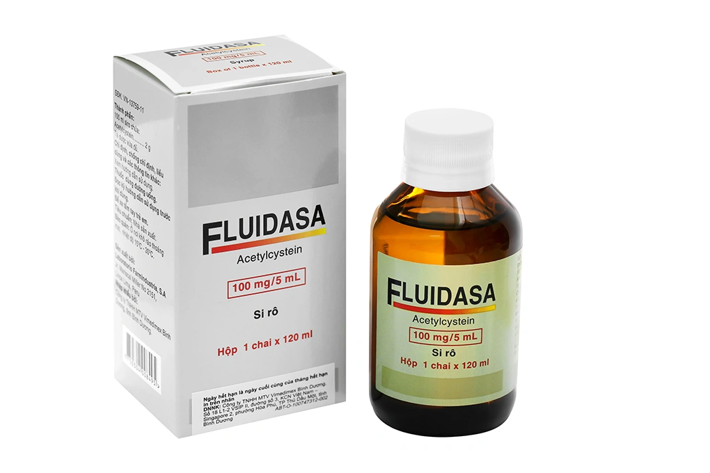 Siro Fluidasa 100mg/5ml dùng trong nhiễm khuẩn hô hấp chai 120ml - 