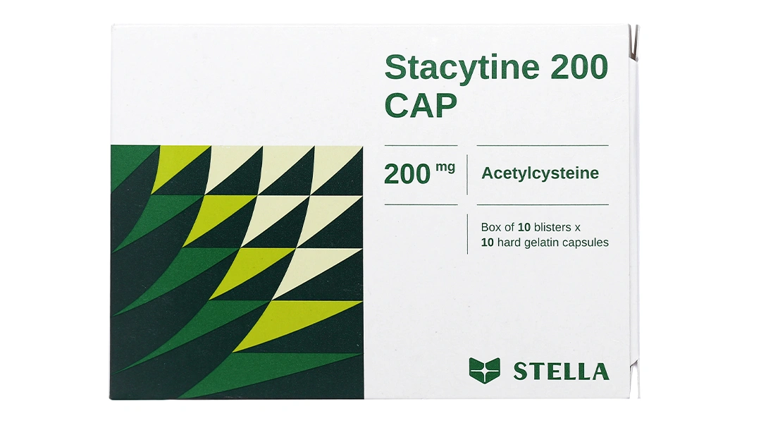 Stacytine 200 Cap tiêu nhầy trong bệnh lý hô hấp (10 vỉ x 10 viên) - 2