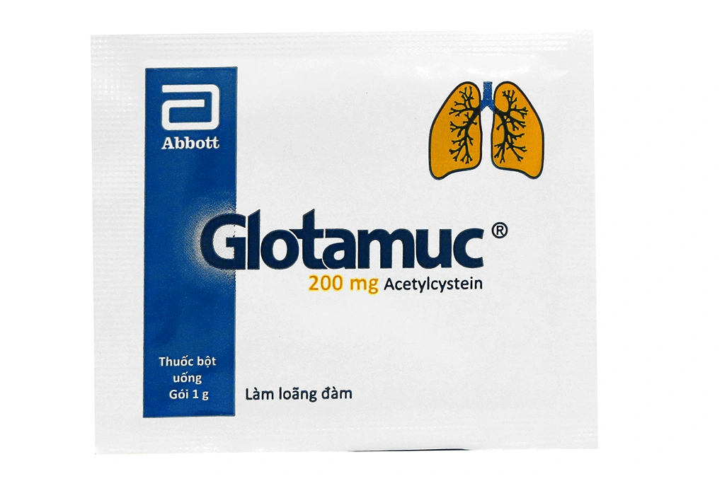 Thuốc bột uống Glotamuc 200mg loãng đàm trong bệnh lý hô hấp (20 gói x 1g) - 3