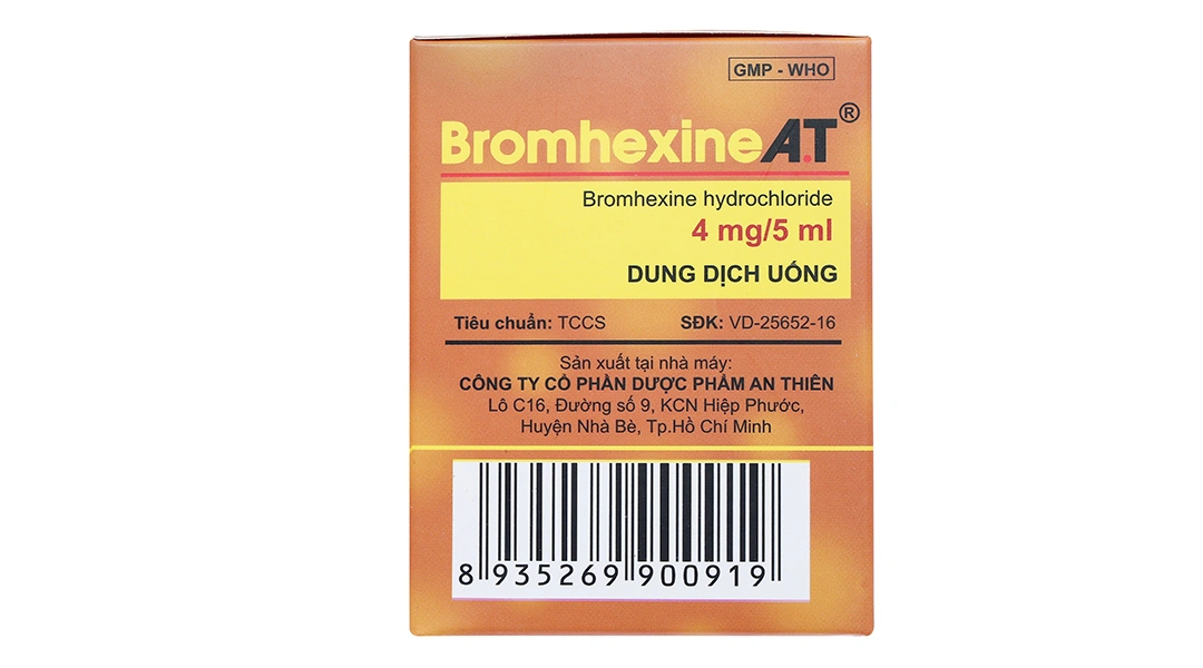 Dung dịch uống Bromhexine A.T 4mg/5ml loãng đàm trong bệnh lý hô hấp (30 ống x 5ml) - 3