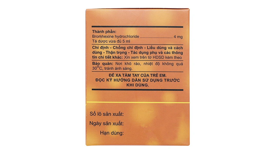 Dung dịch uống Bromhexine A.T 4mg/5ml loãng đàm trong bệnh lý hô hấp (30 ống x 5ml) - 2