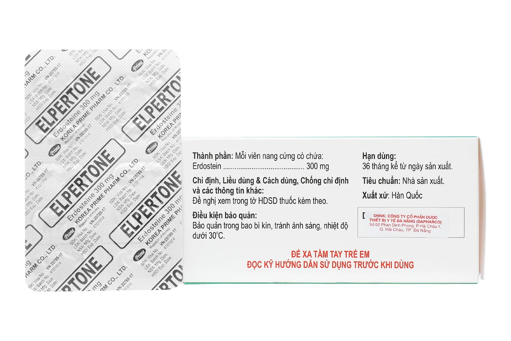 Elpertone 300mg trị triệu chứng đợt viêm phế quản cấp và mạn tính (6 vỉ x 10 viên) - 1