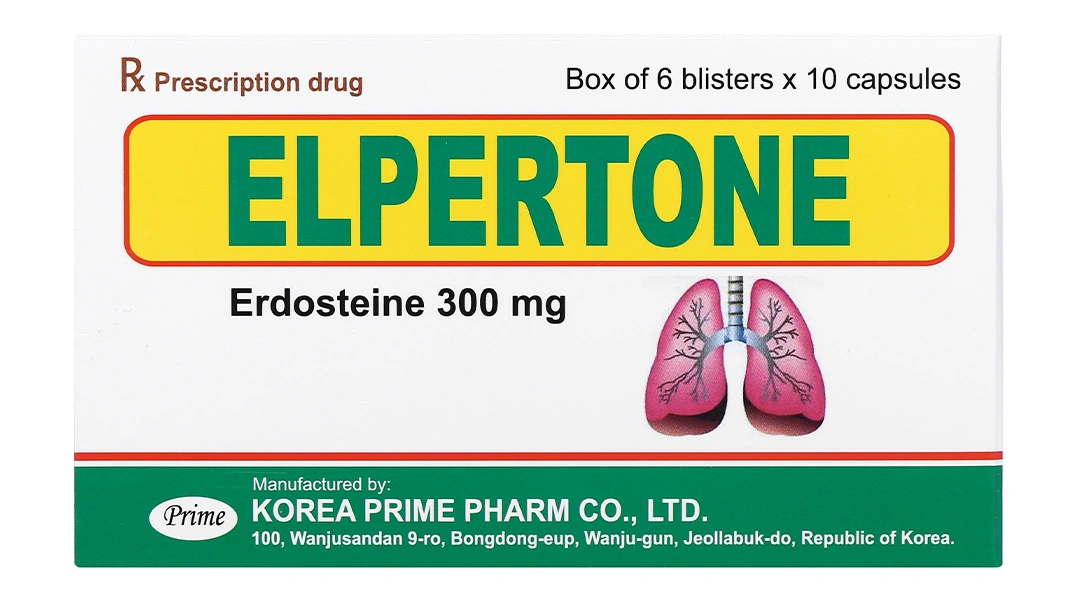 Elpertone 300mg trị triệu chứng đợt viêm phế quản cấp và mạn tính (6 vỉ x 10 viên) - 2