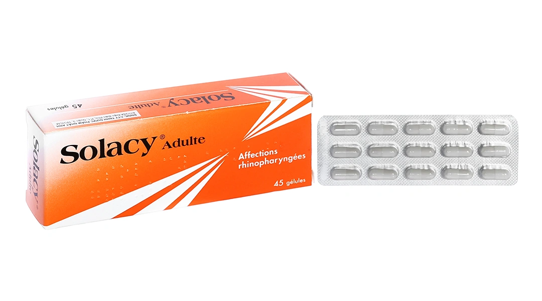 Solacy Adulte trị triệu chứng bệnh lý mũi – hầu (3 vỉ x 15 viên) - 