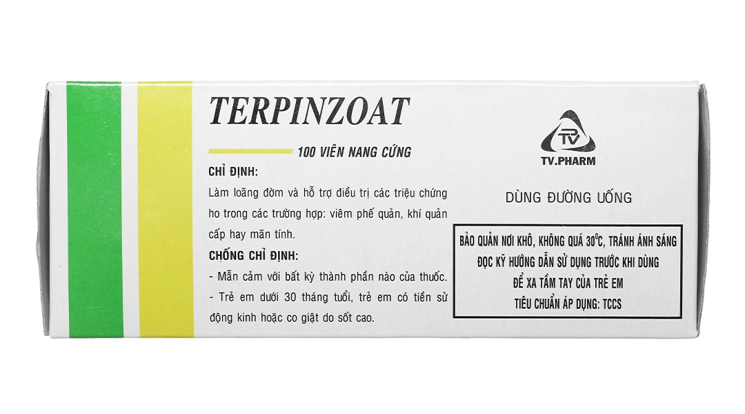 Terpinzoat trị ho, loãng đàm trong bệnh lý hô hấp (10 vỉ x 10 viên) - 4