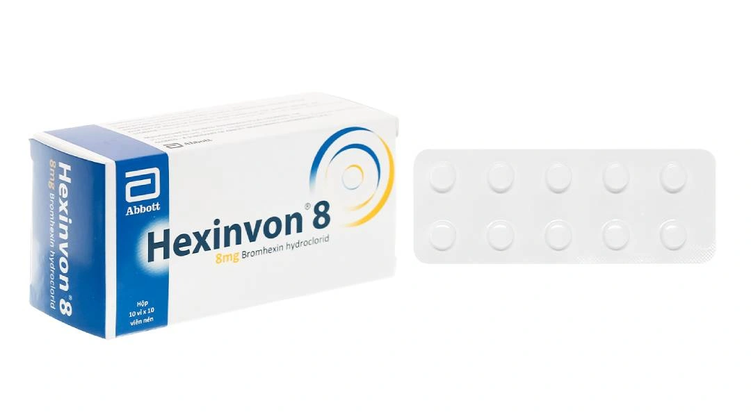 Hexinvon 8 phân hủy chất tiết trong bệnh lý hô hấp (10 vỉ x 10 viên) - 